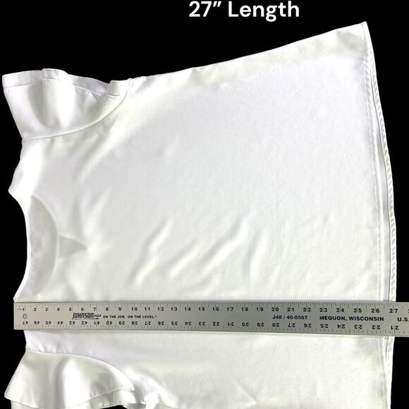 Shein Curve Womens White Top Pullover Short Ruffle Sleeve Blouse Plus Size 2XL - Picture 10 of 10